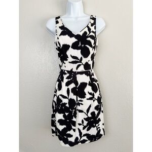 White House Black Market floral watercolor sleeveless sheath fit and flare dress